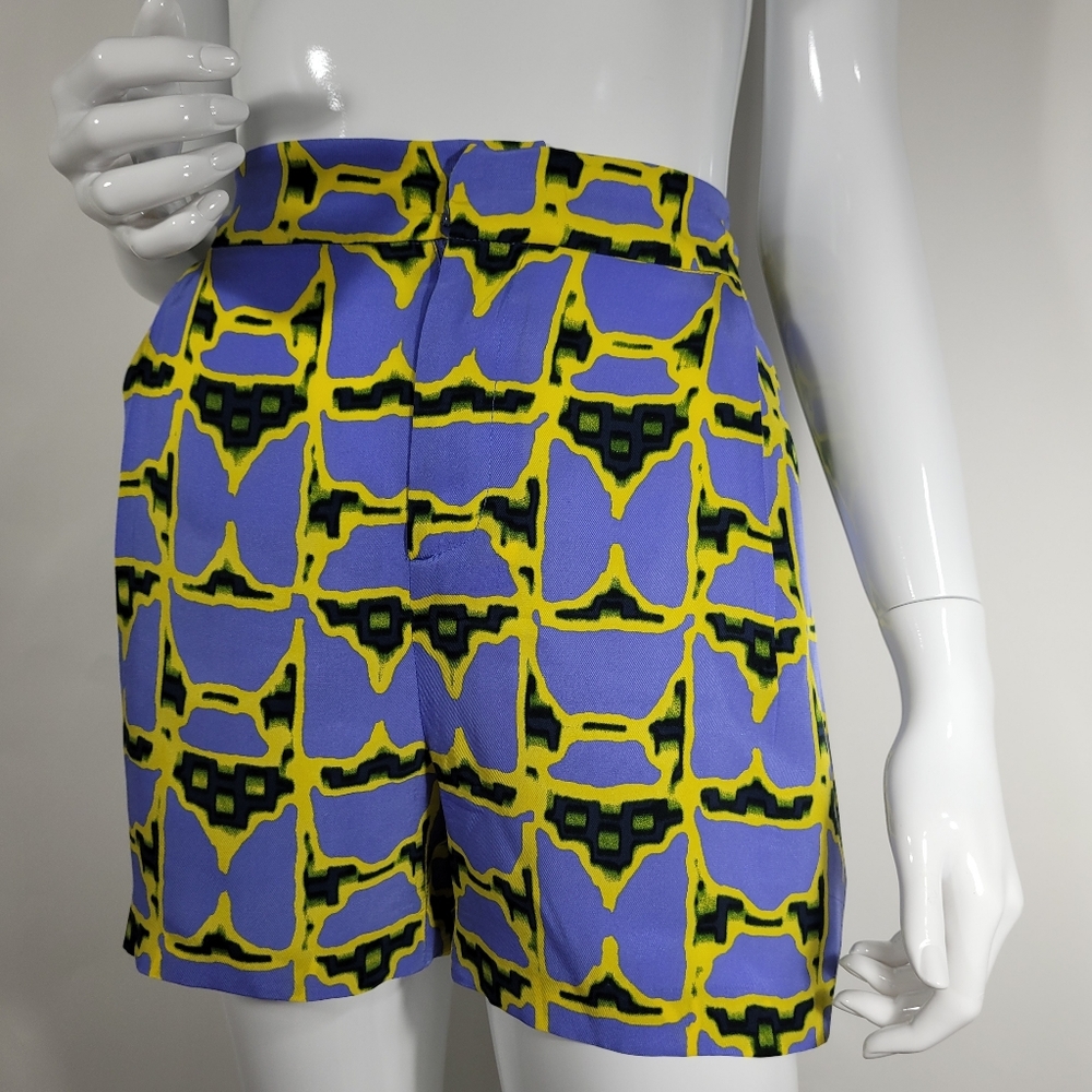 Derek Lam 10 Crosby Blue Silk Shorts